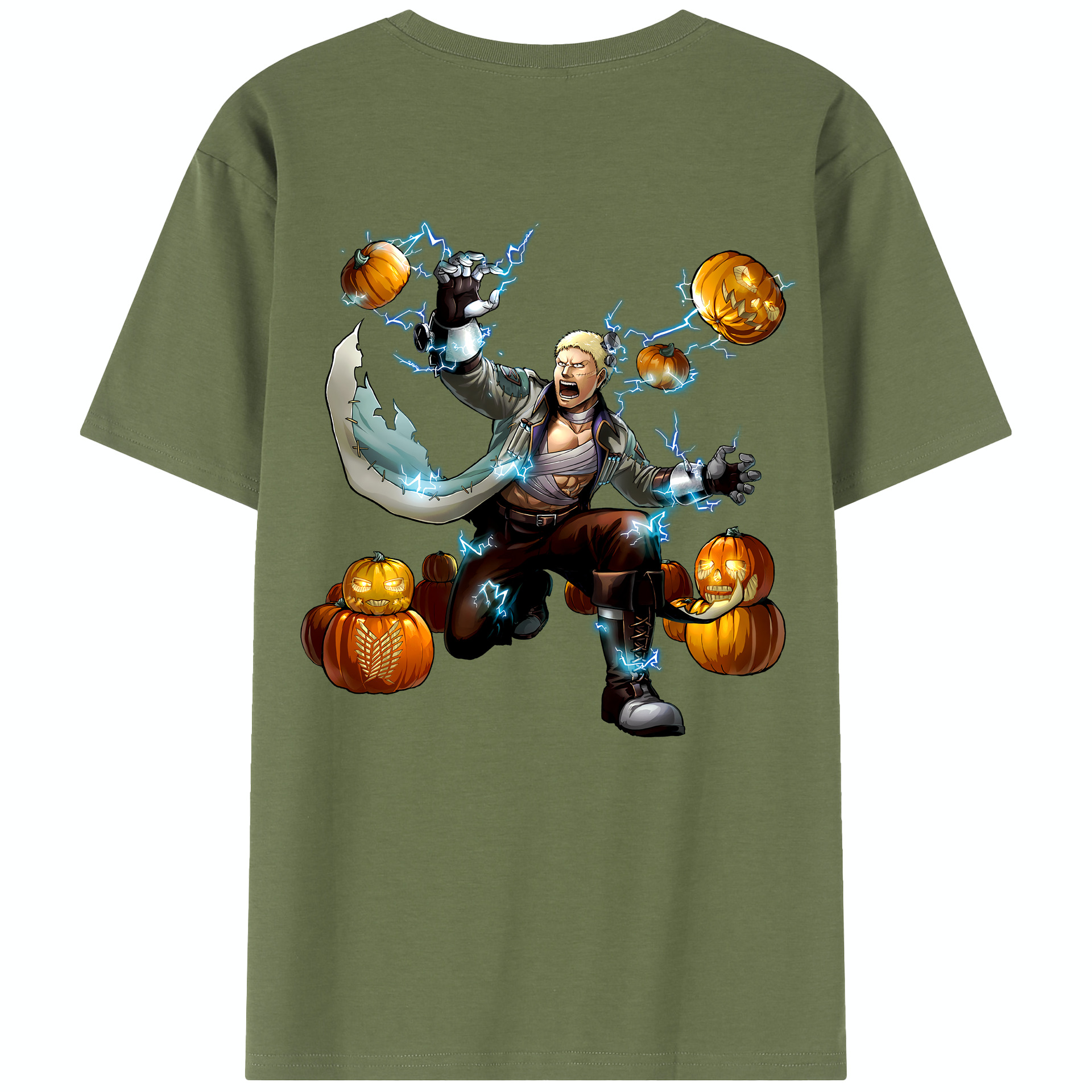 （画像用） 進撃の巨人 ライナー・ブラウン Attack on Titan Reiner Braun 綿100％半袖Tシャツ（背面プリント）